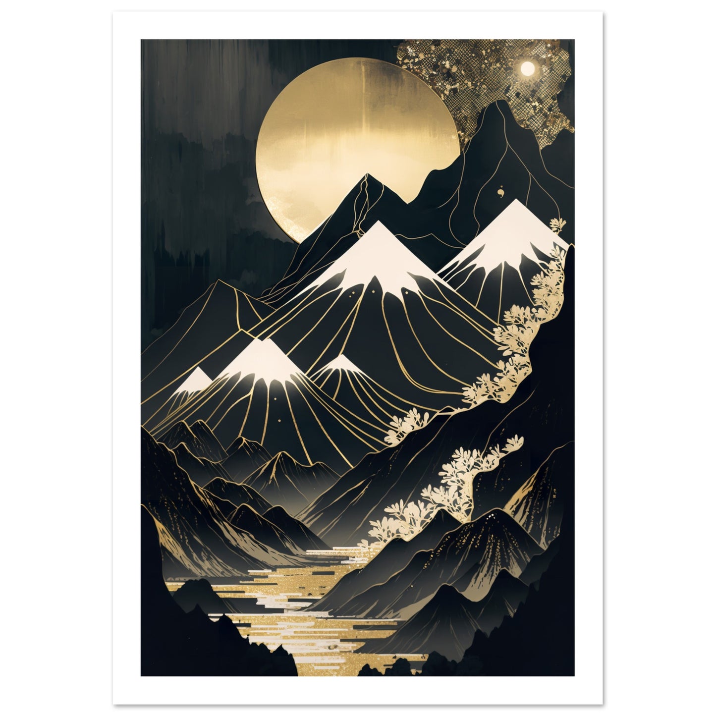 Shimmering Gold Dark Mountainous Vistas