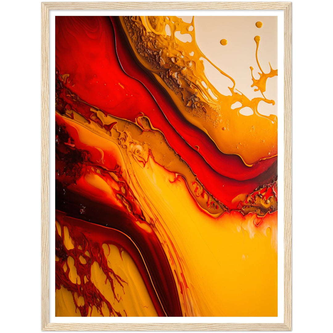 Yellow & Red Abstract Fusion Wall Art Print