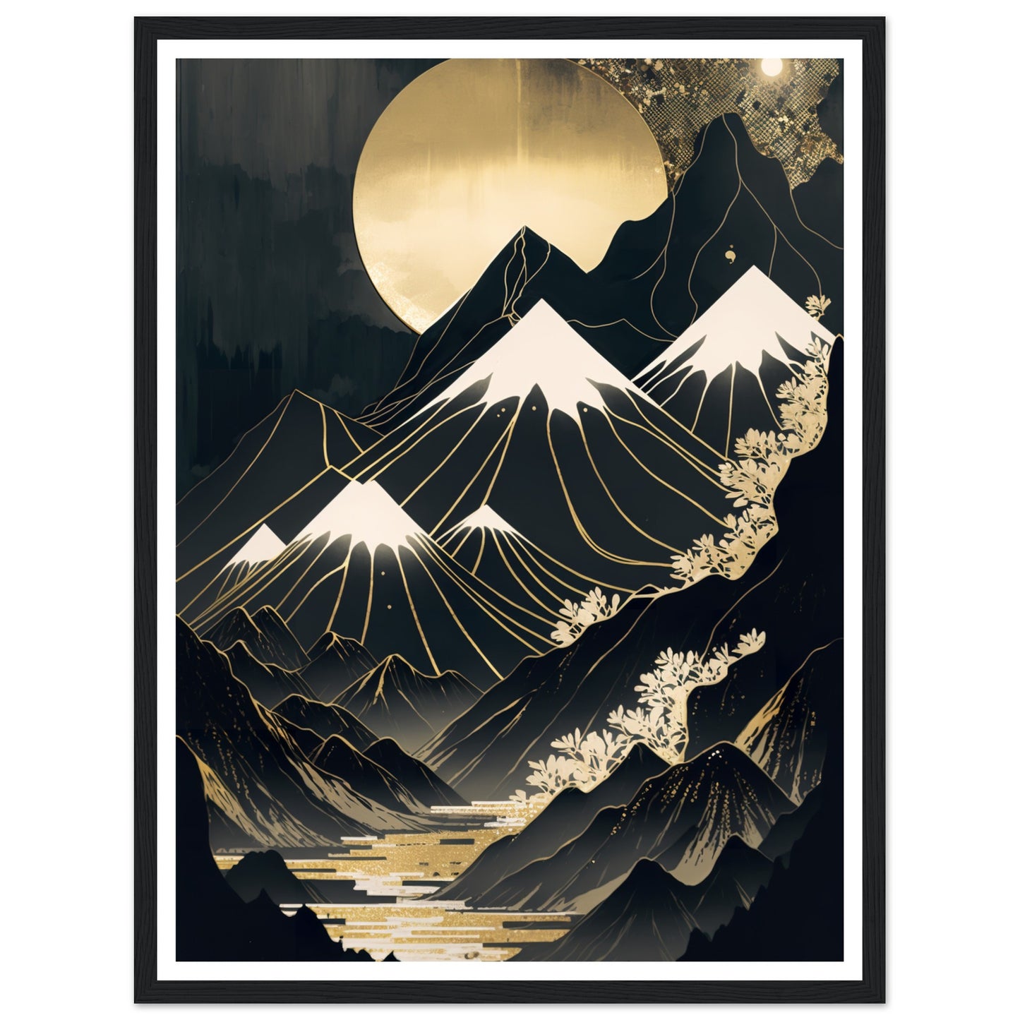 Shimmering Gold Dark Mountainous Vistas