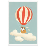 Load image into Gallery viewer, Dog in Hot Air Balloon Adventure Wall Art Print
