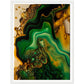 Organic Depths: Green & Brown Painting Wall Art Print