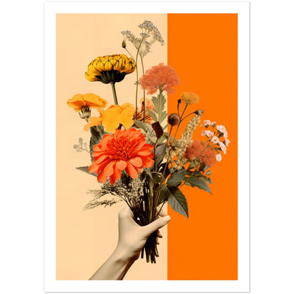 Floral Embrace Of Earthly Flowers Bouquet Wall Art Print