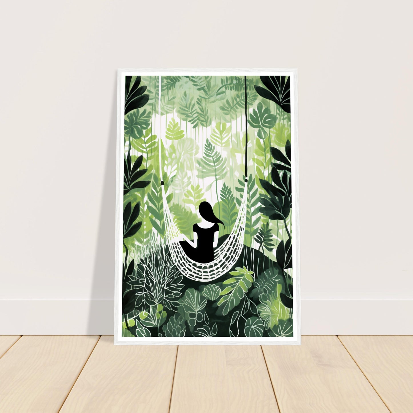 Minimalist Hammock In Lush Chic Garden Wall Art Print