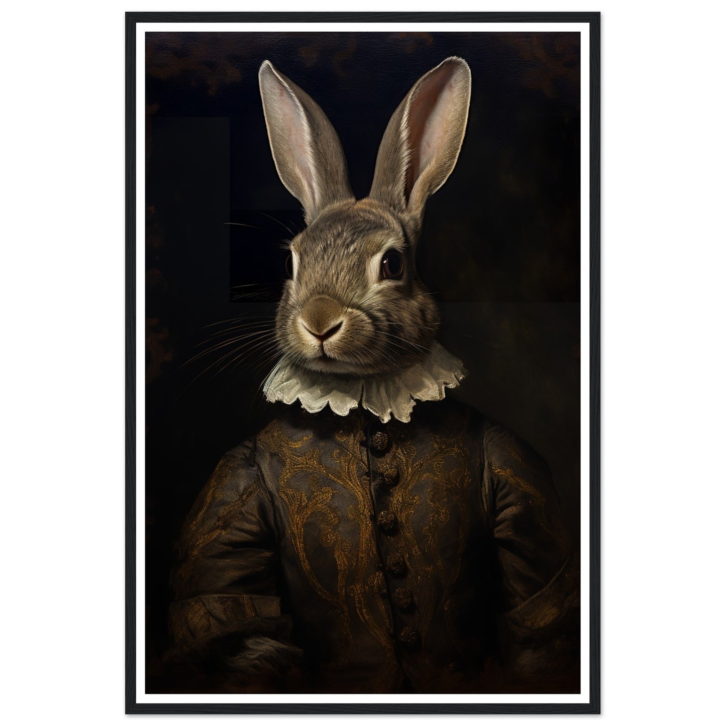 Vintage Tudor Rabbit Portraiture Wall Art Print