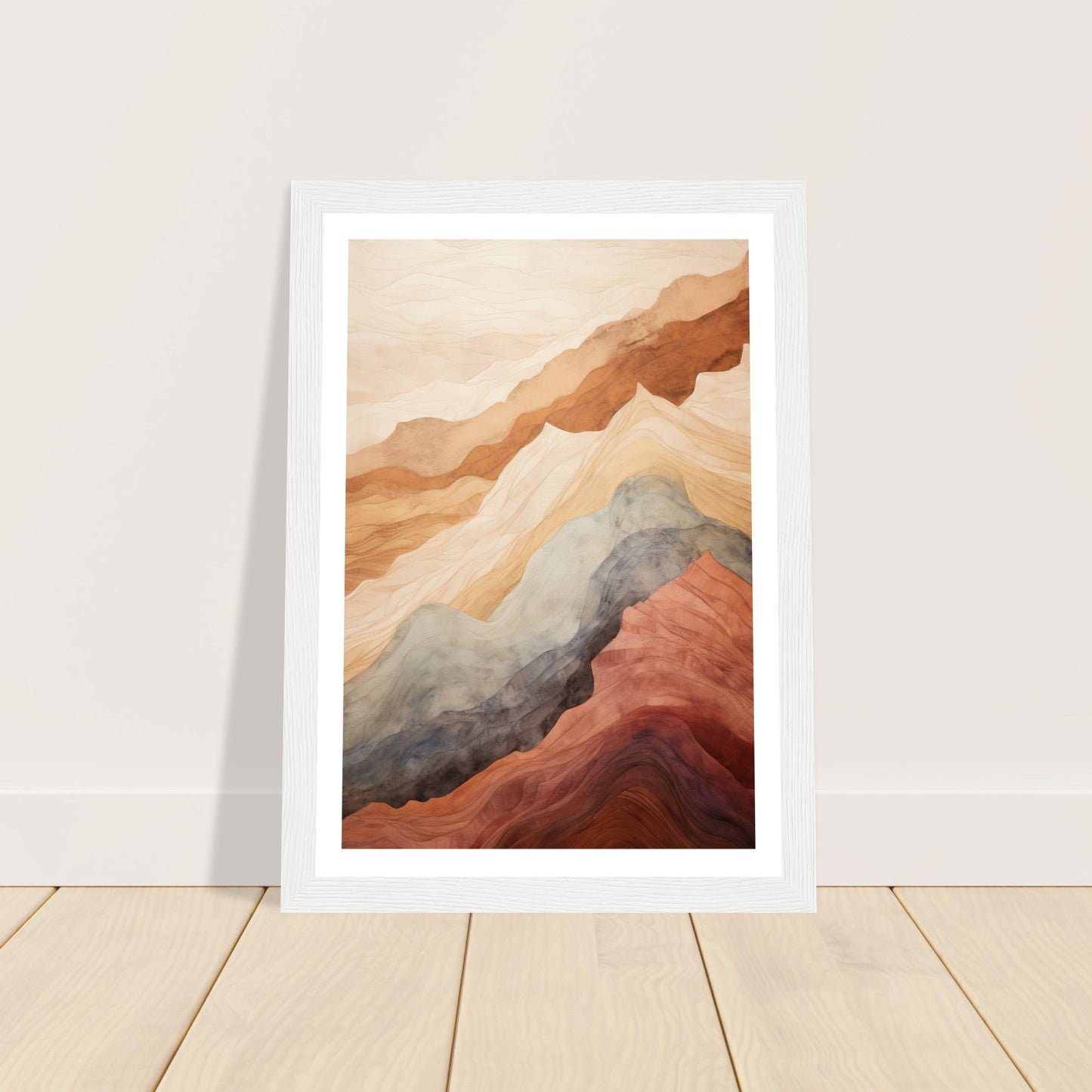 Abstract Mountain Earthly Tones Wall Art Print