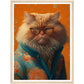 Floral Persian Cat Portraiture Wall Art Print