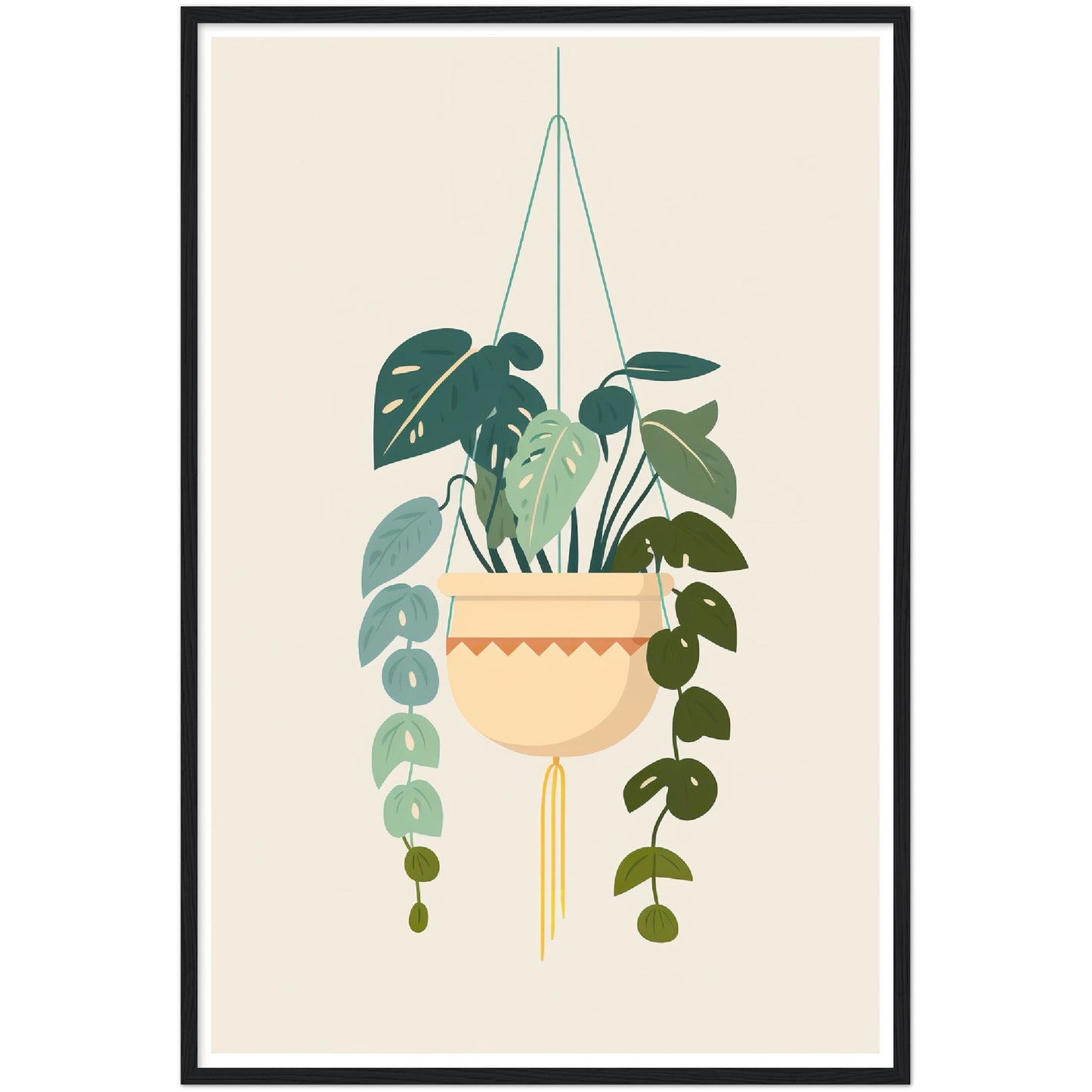 Macrame Trendy Plant Pot Wall Art Print