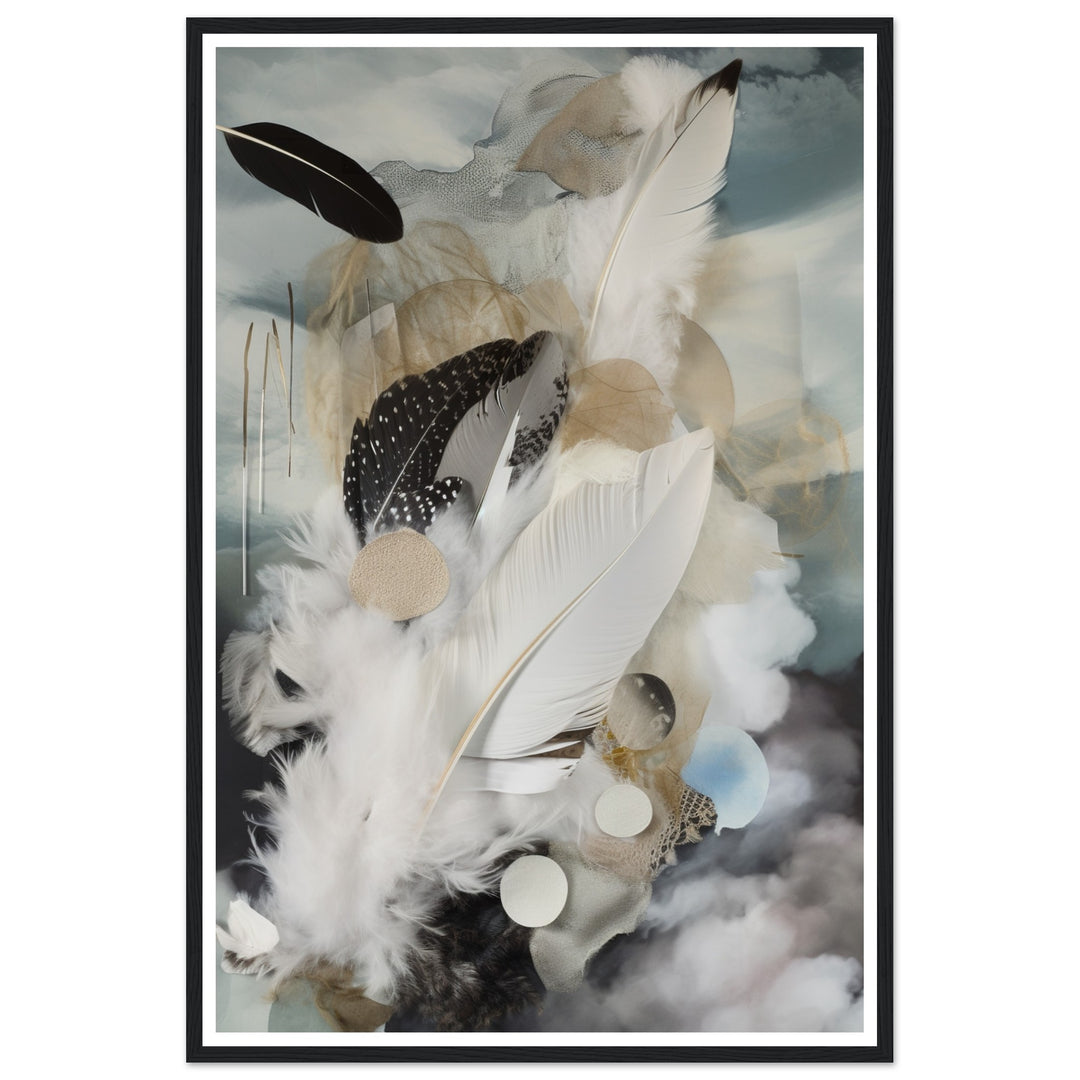 Calm Feathered Skies Abstract Feathers Wall Art Print