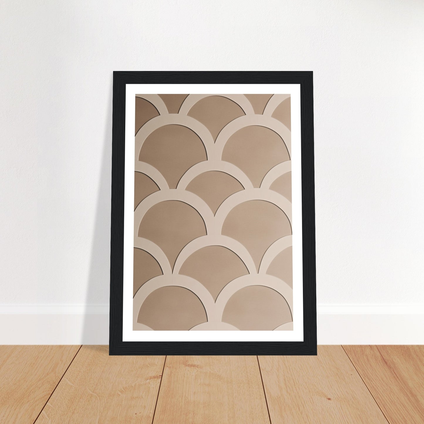 Minimalist Rake Scrapes Arch Fish Scale Pattern Wall Art Print