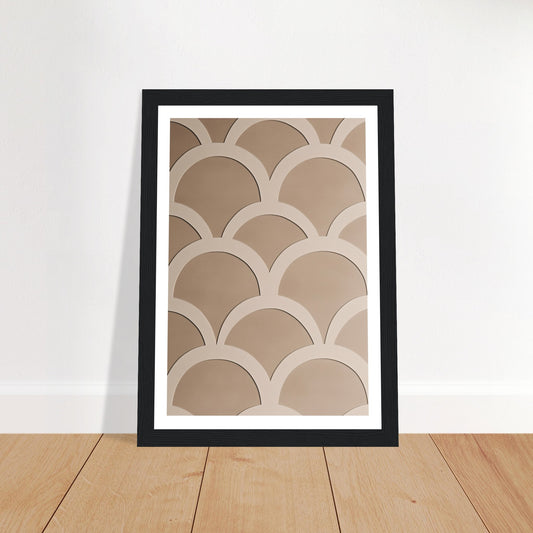 Minimalist Rake Scrapes Arch Fish Scale Pattern Wall Art Print