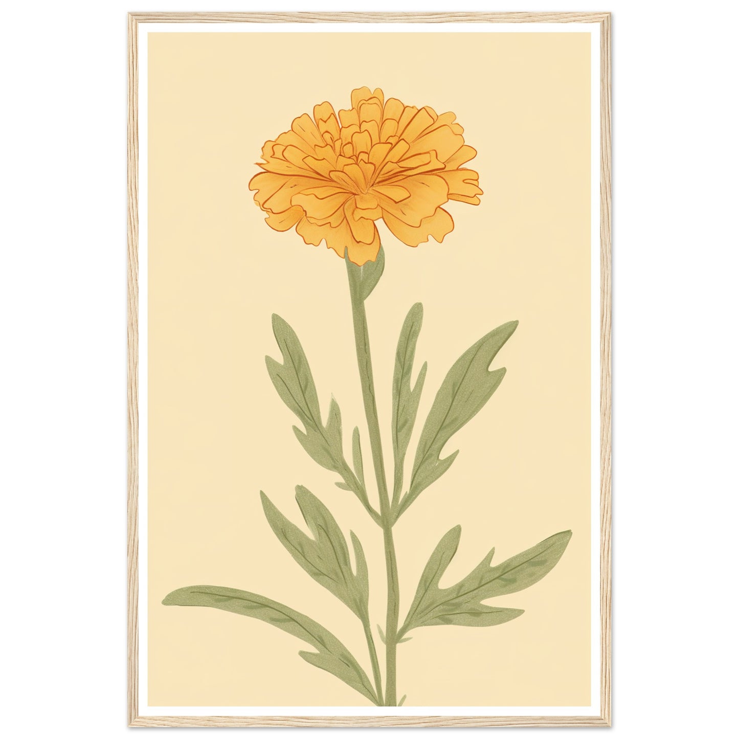 Marigold Flower Pastel Petals Wall Art Print