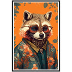 Load image into Gallery viewer, Floral Rascal Raccoon Illustration Wall Art Print
