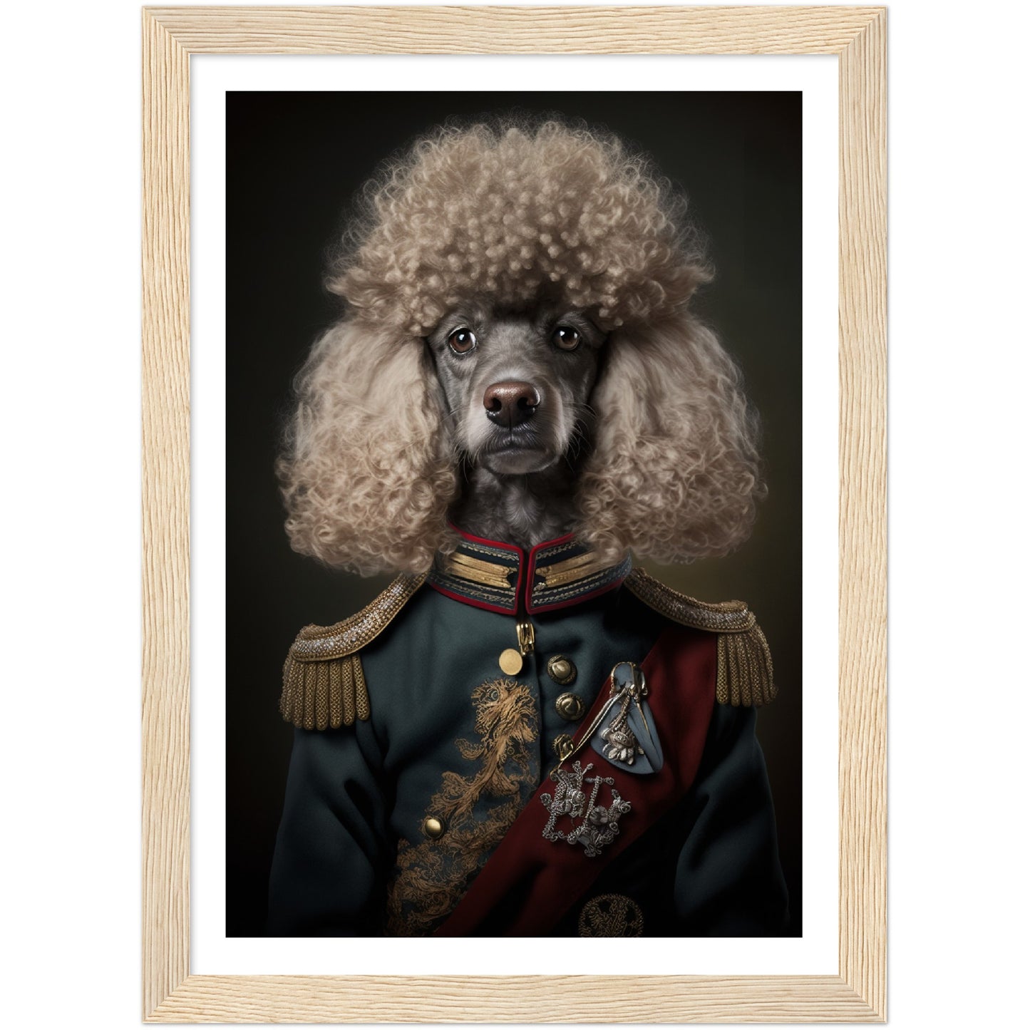 Poodle General Renaissance Animal Portraiture Wall Art Print