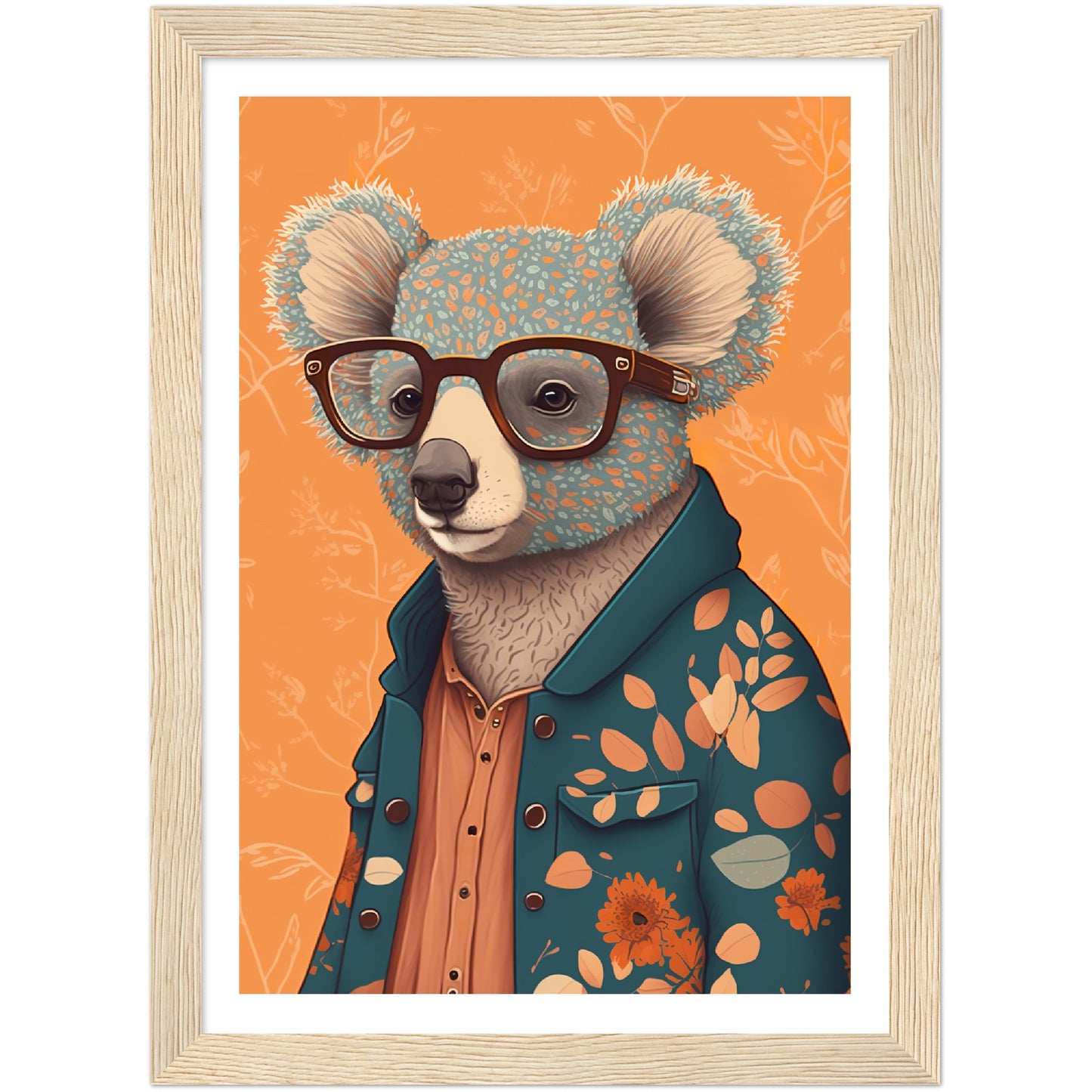 Trendy Koala Illustration Wall Art Print