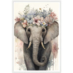 Load image into Gallery viewer, Flower Crowned Elephant Regency Inspired Wall Art Print
