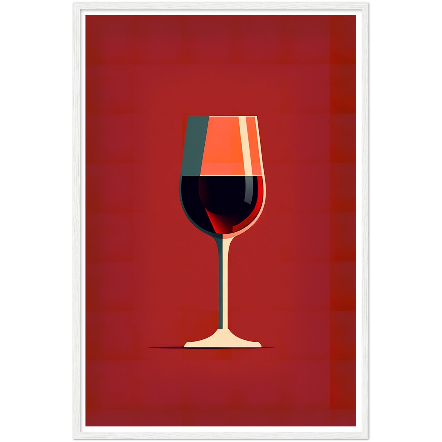 Red Wine Chic Minimalist Wine Glass Art