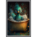Load image into Gallery viewer, Bubble Bath Peacock Bathroom Wall Art Print