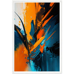 Load image into Gallery viewer, Nature&#39;s Emotive Abstract Orange &amp; Blue Brushstrokes Wall Art Print