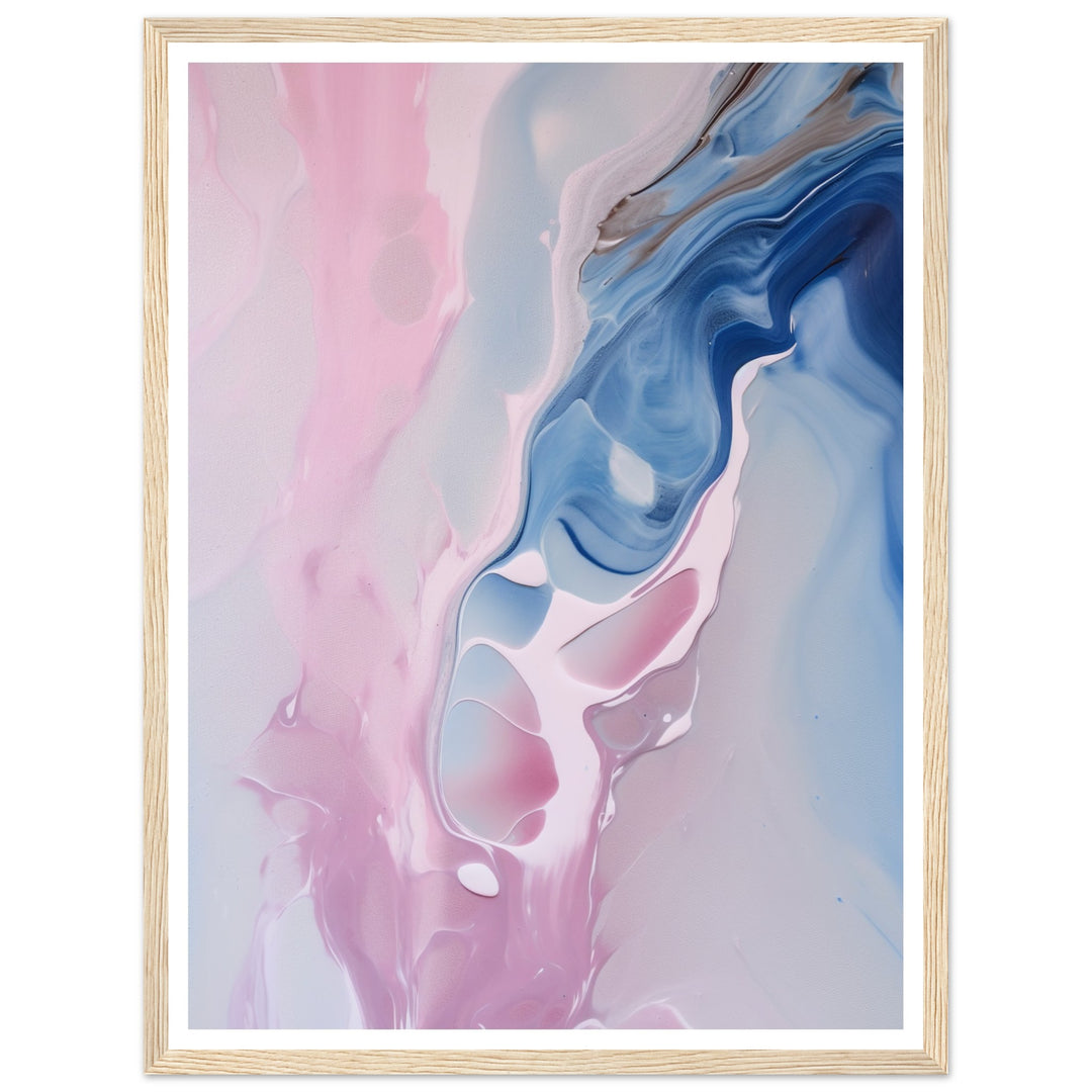 Whispering Pink and Blue Fluid Painting Wall Art Print