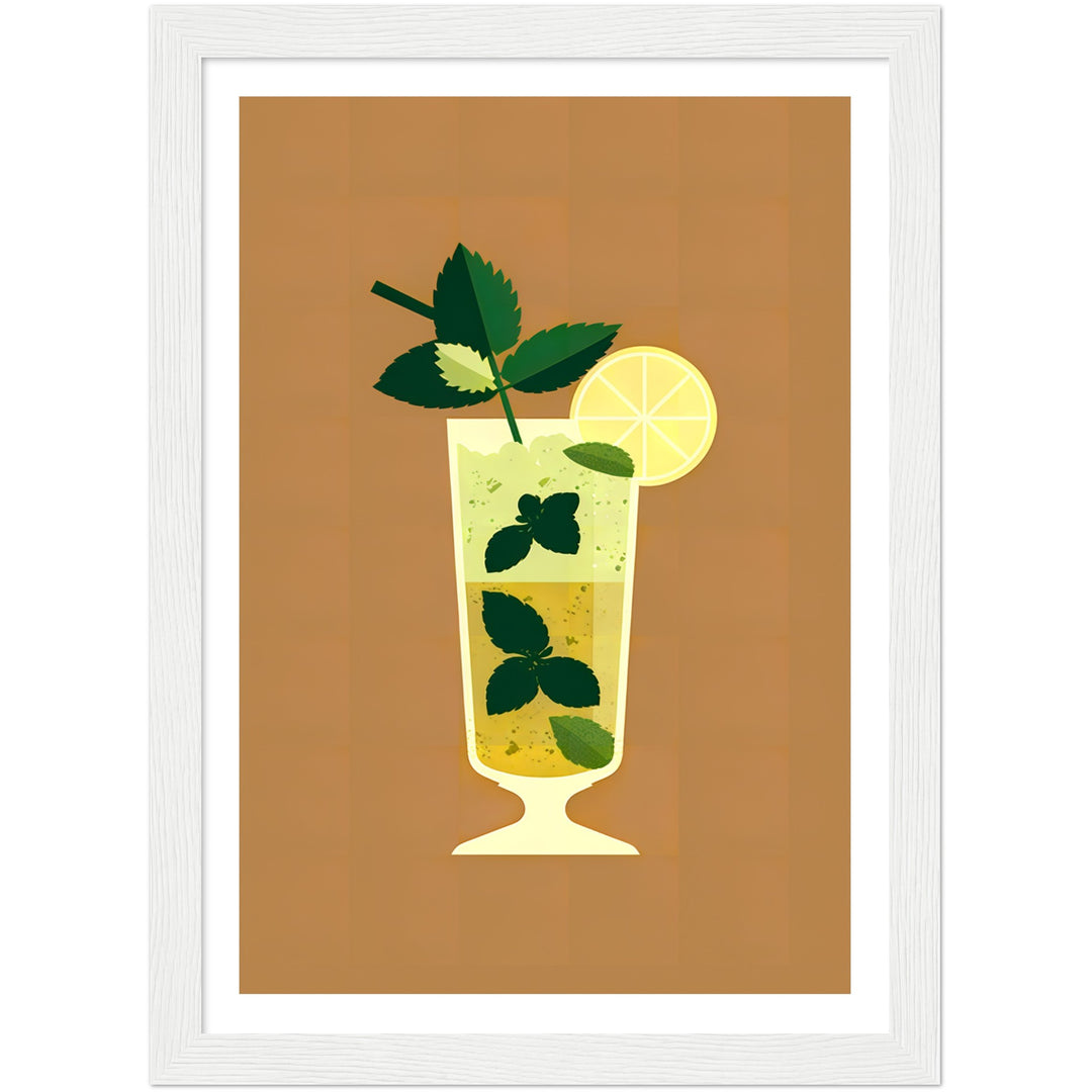 Mojito Cocktail Illustration Wall Art Print