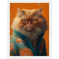 Floral Persian Cat Portraiture Wall Art Print