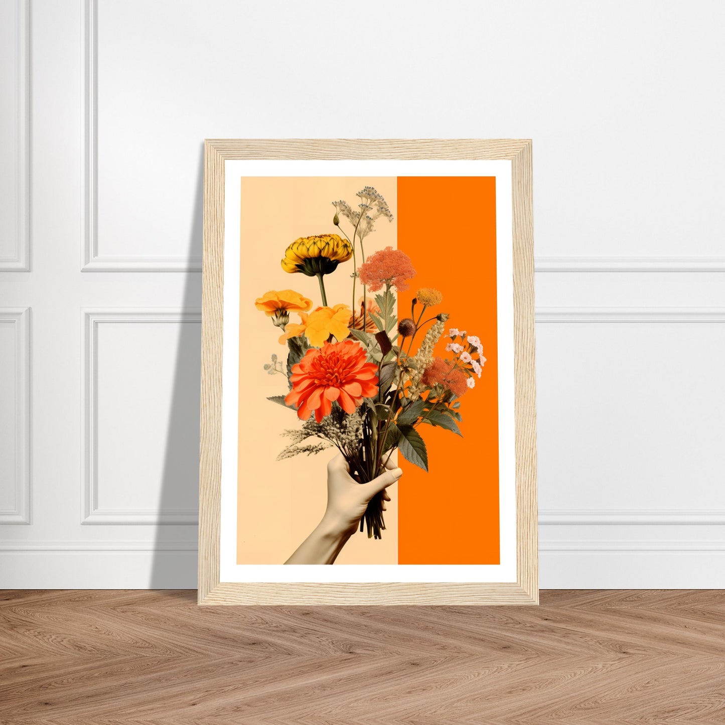 Floral Embrace Of Earthly Flowers Bouquet Wall Art Print