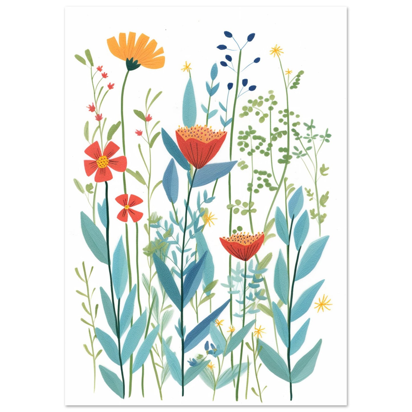 Wild Garden Flowers Wall Art Print