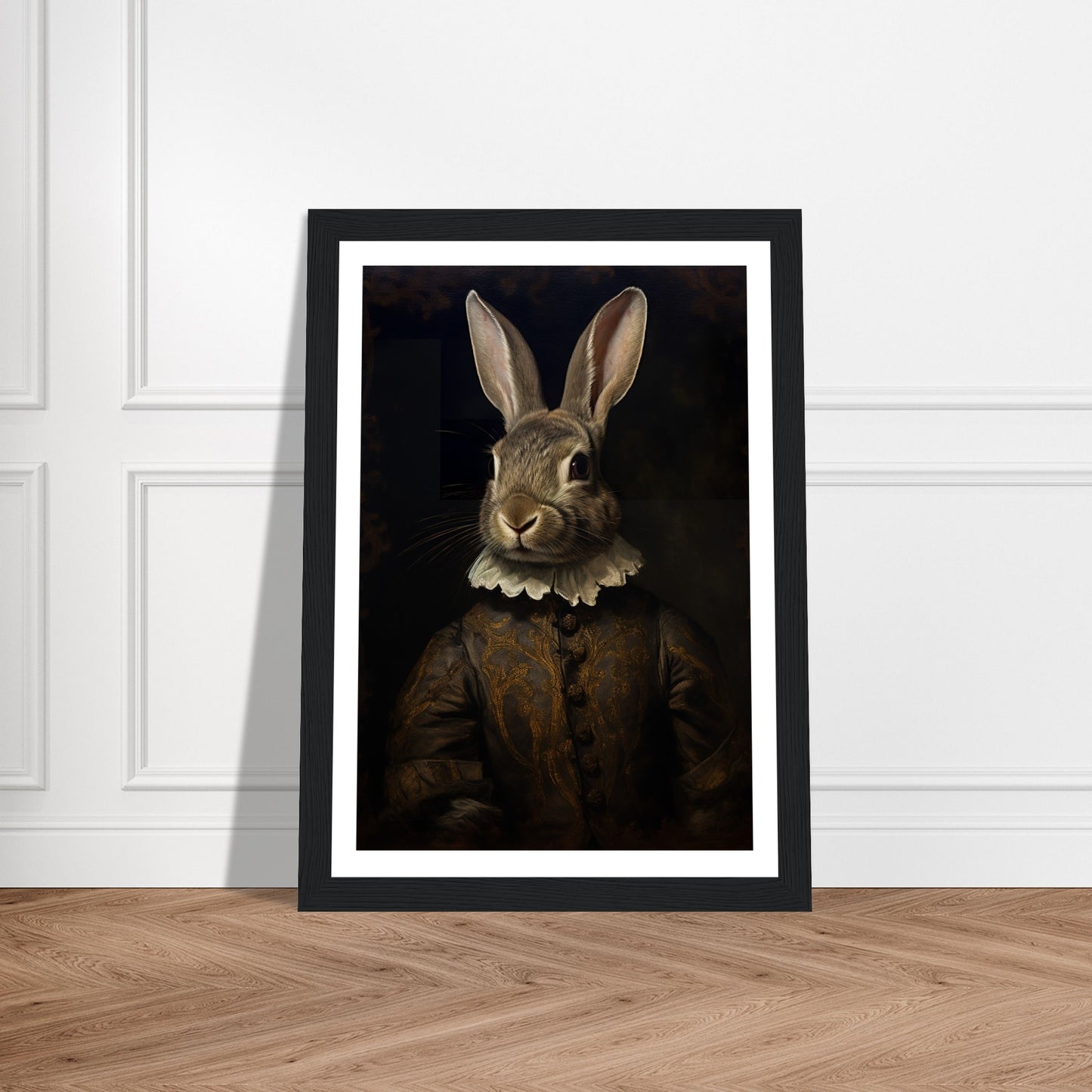 Vintage Tudor Rabbit Portraiture Wall Art Print