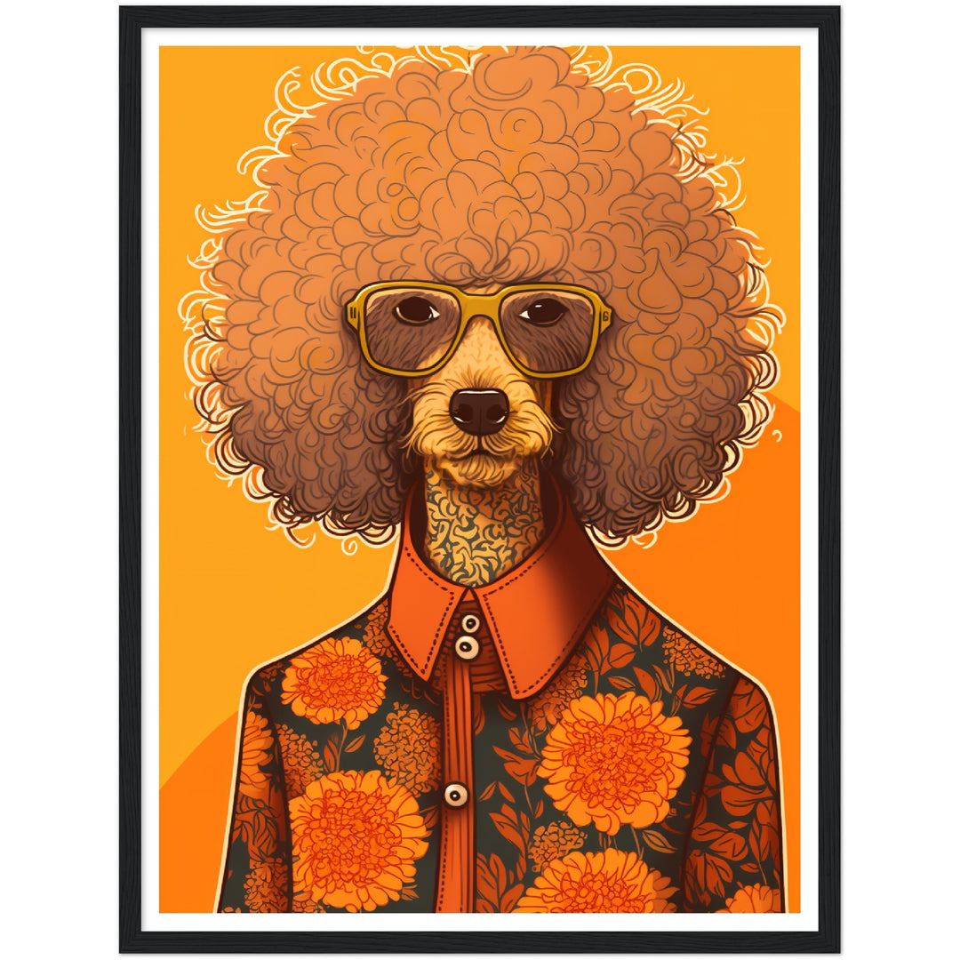 Poodle Chic Dog In Floral Shirt Wall Art Print