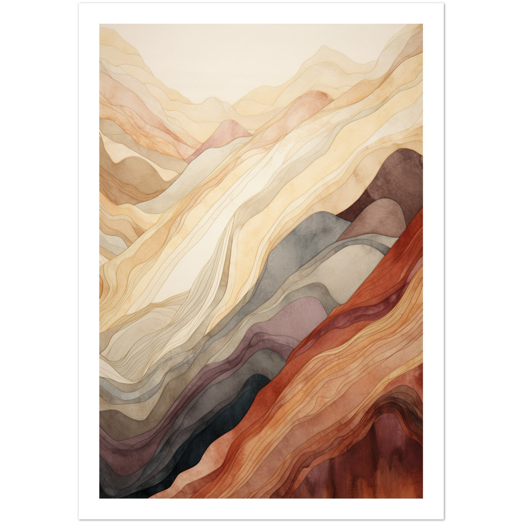 Earthly Abstract Mountain Range Wall Art Print