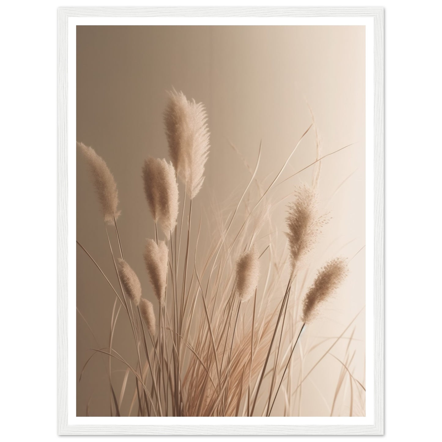 Hazy Reeds in Natural Hues Photograph Wall Art Print