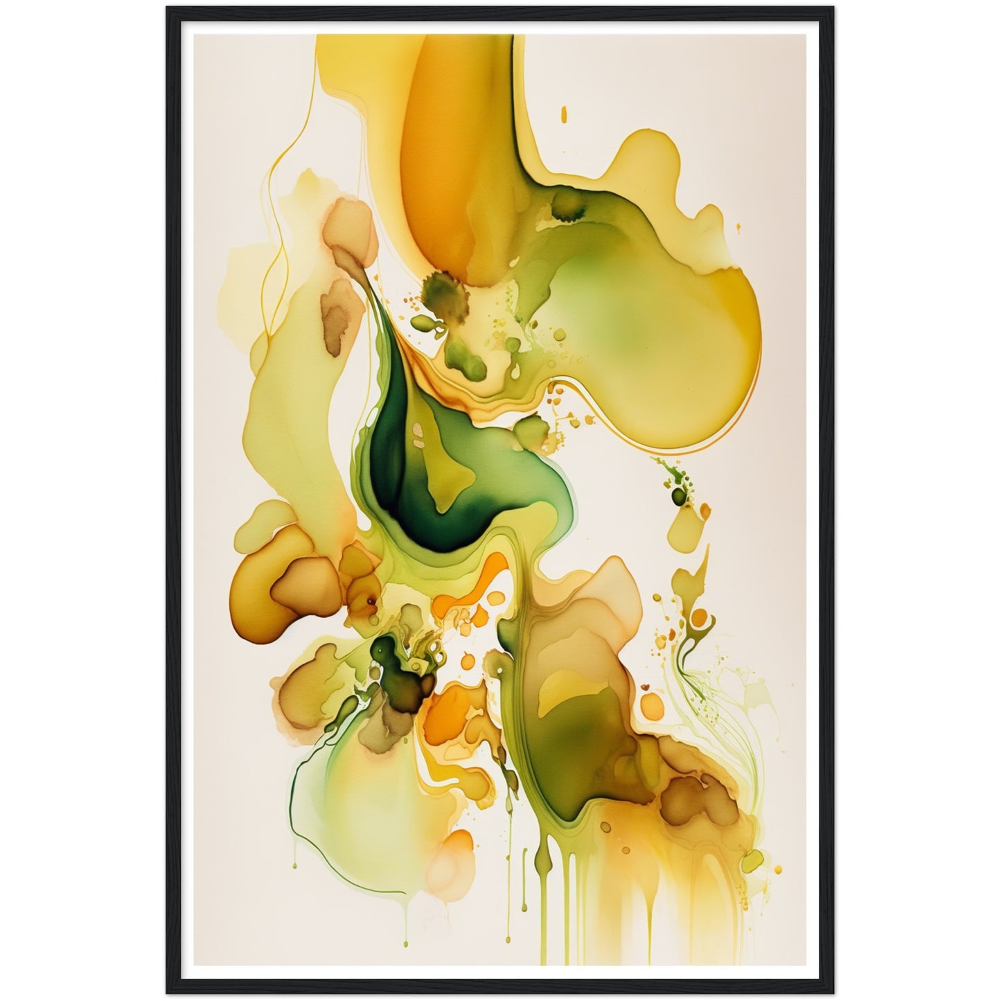 Nature's Chromatic Symphony - Mustard Edition Watercolour Wall Art Print