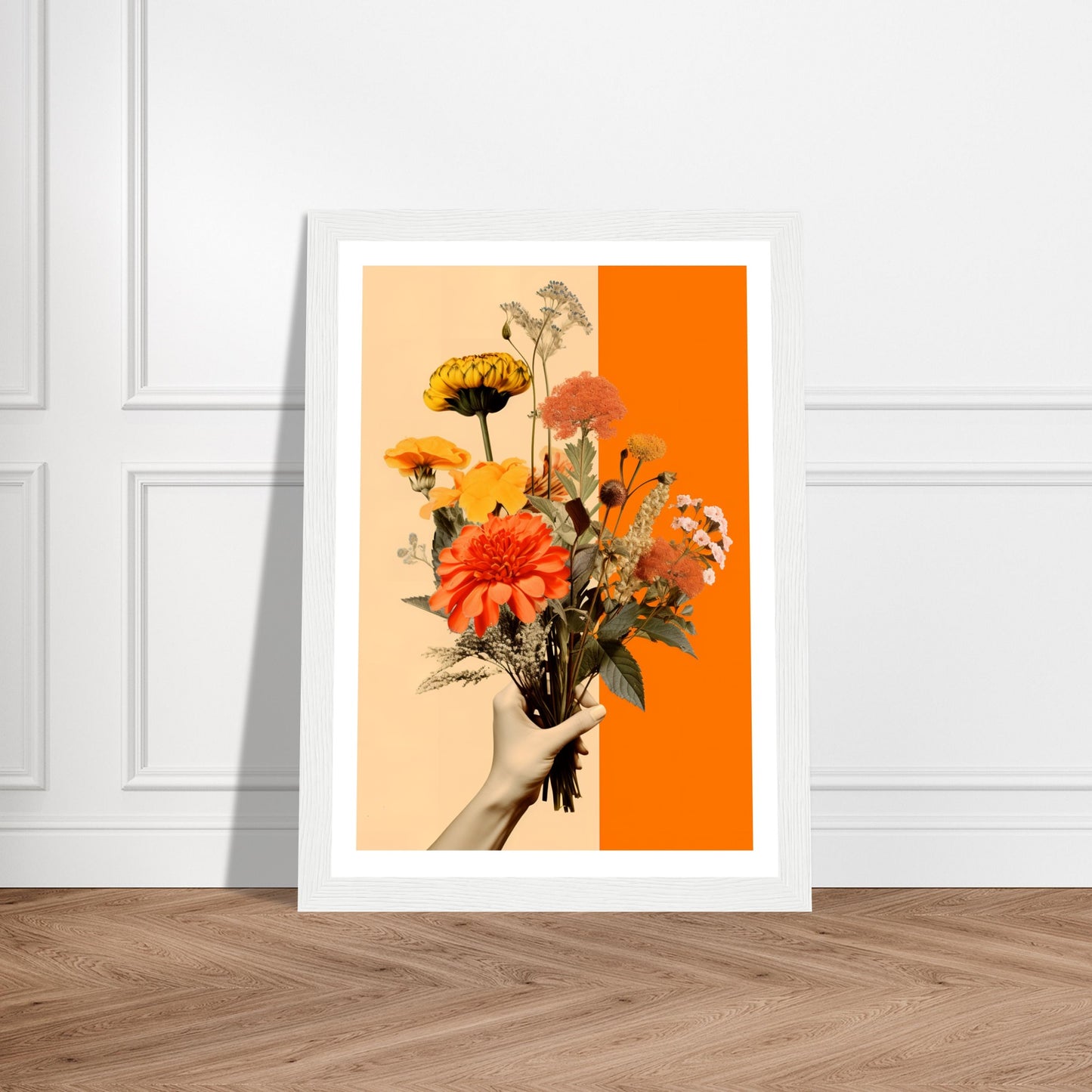 Floral Embrace Of Earthly Flowers Bouquet Wall Art Print