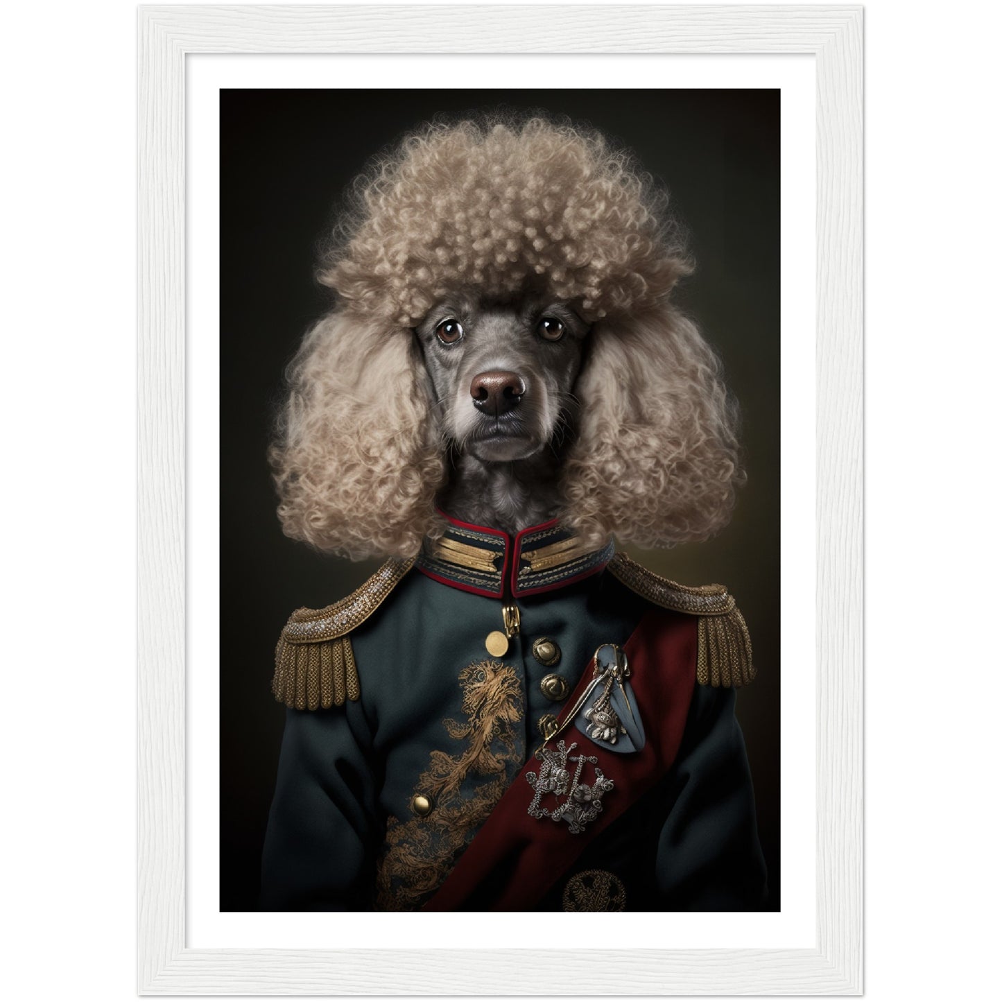 Poodle General Renaissance Animal Portraiture Wall Art Print