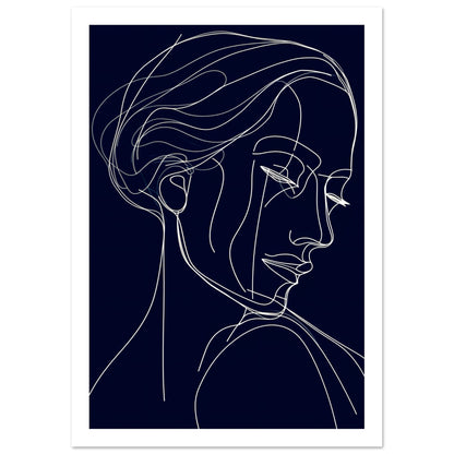 Graceful Contours - Minimalist Woman Portrait Wall Art Print