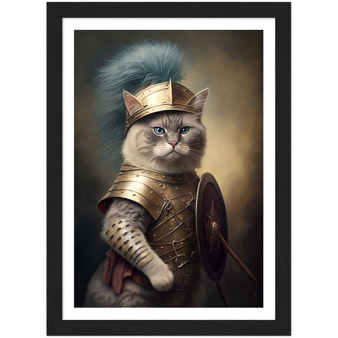 Roman Soldier Cat Wall Art Print