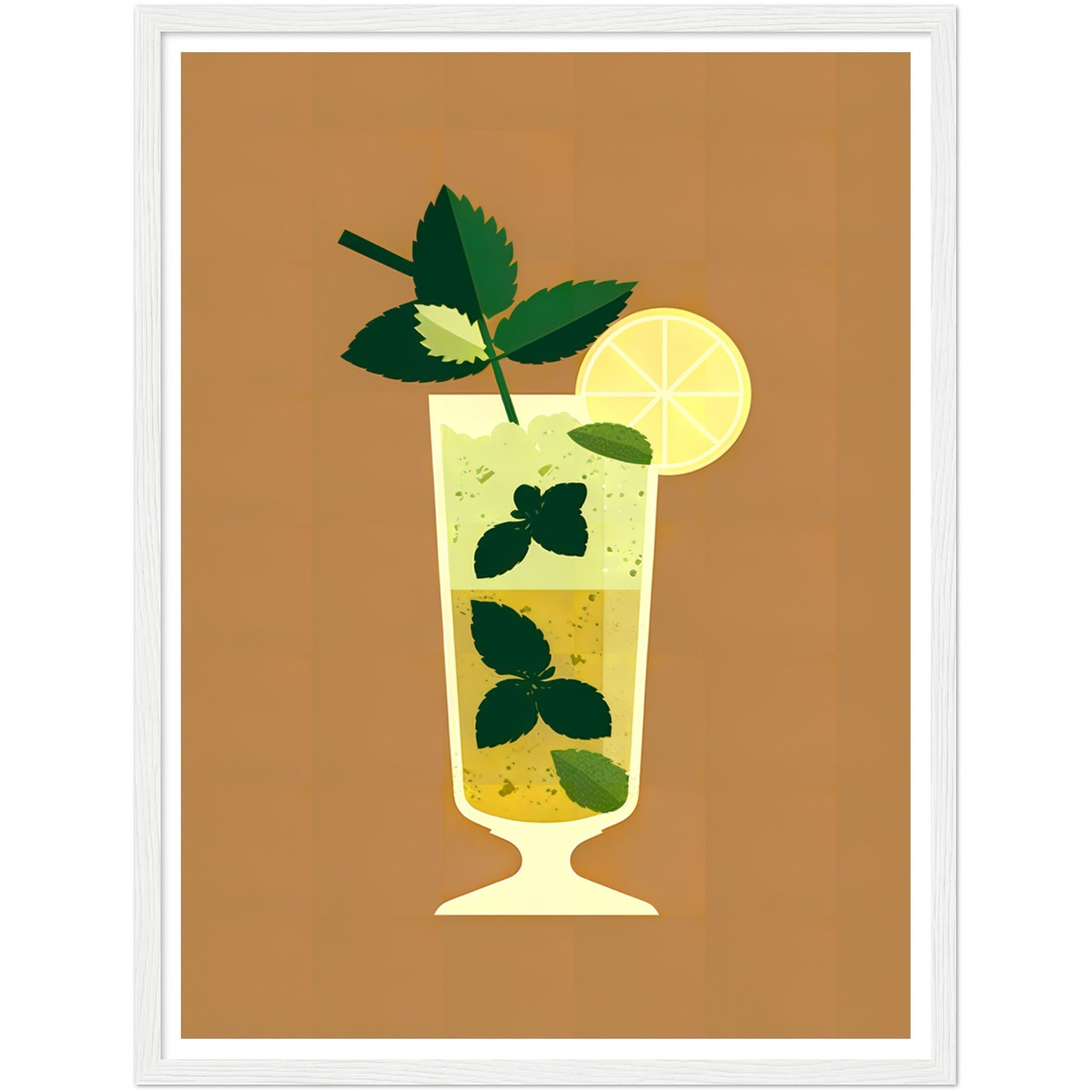 Mojito Cocktail Illustration Wall Art Print