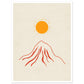 Orange sun over red mountain art print, unframed, 45x60 cm