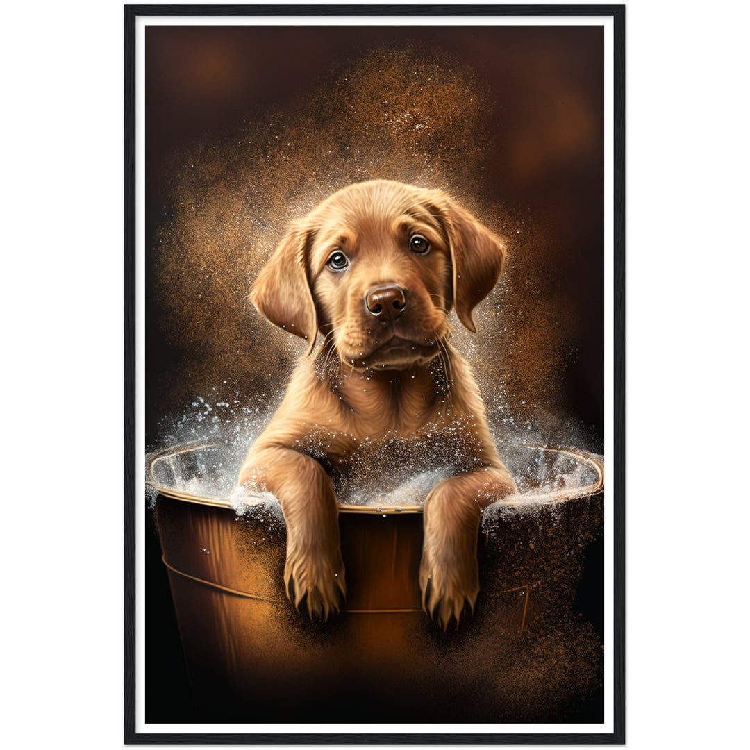 Bubble Bath Labrador Dog Bathroom Wall Art Print