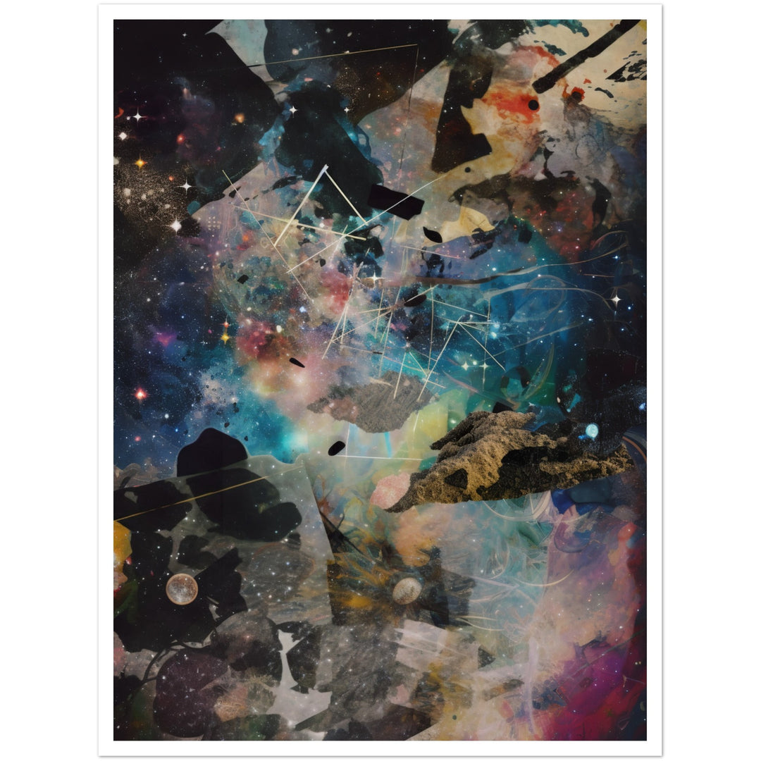 Stellar Space Art Collage Symphony Wall Art Print