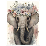 Load image into Gallery viewer, Flower Crowned Elephant Regency Inspired Wall Art Print