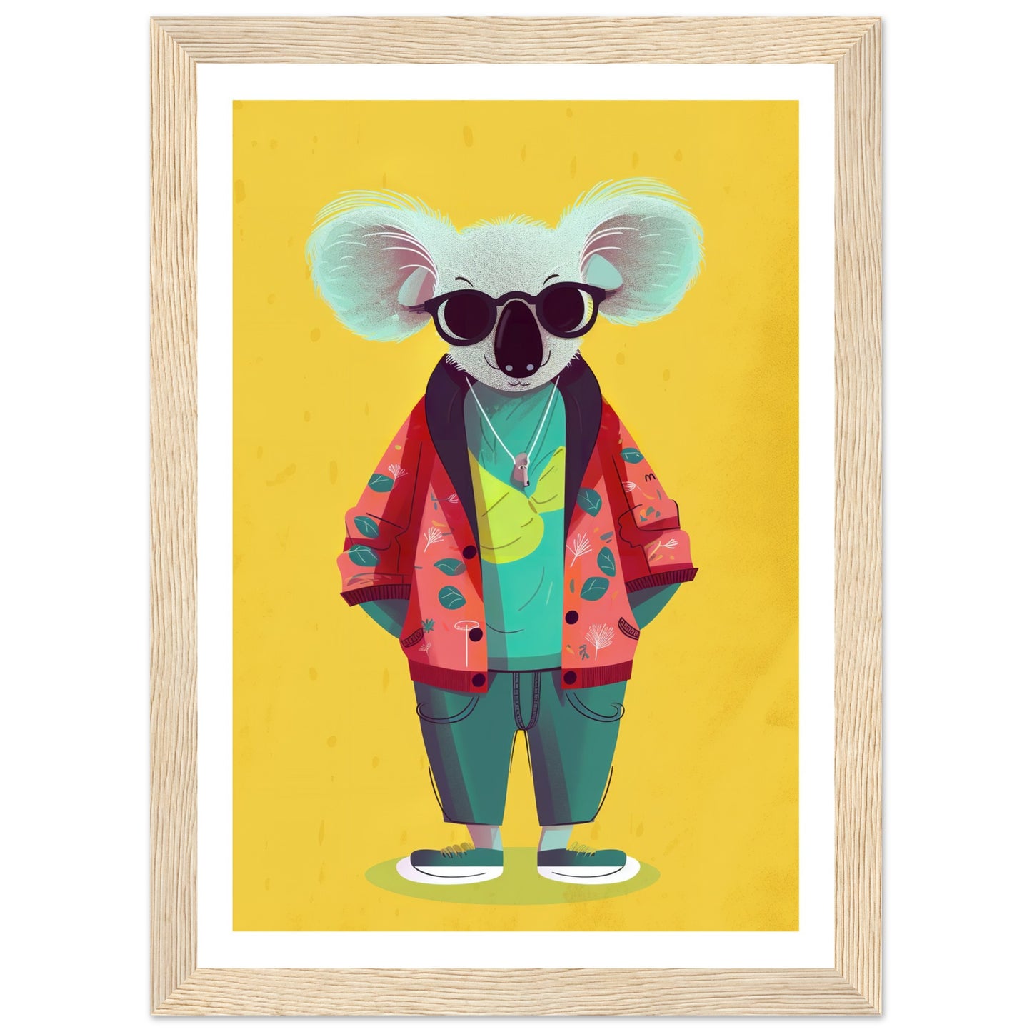 Trendy Koala Couture Illustration Wall Art Print