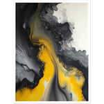Load image into Gallery viewer, Organic Depths - Grey &amp; Yellow Abstract Painting Wall Art Print