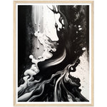 Load image into Gallery viewer, Organic Depths: Black &amp; White Melt Painting Wall Art Print