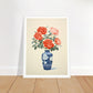 Elegant Roses in Blue Vase Wall Art Print