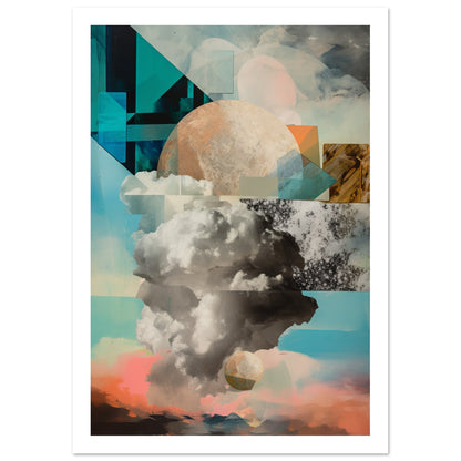 Celestial Cloud Collage Dreamscape Wall Art Print