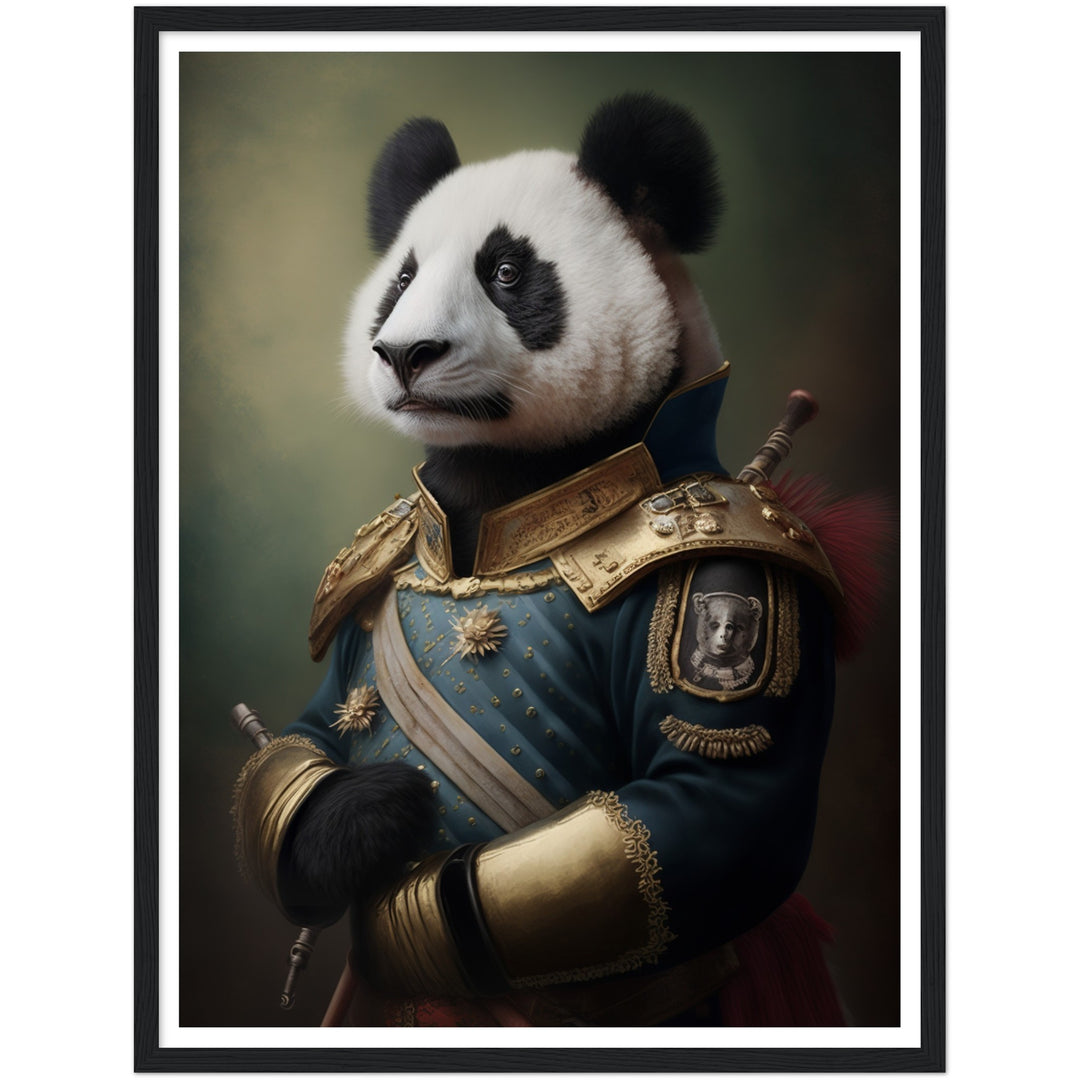 Panda Army General Portraiture Wall Art Print