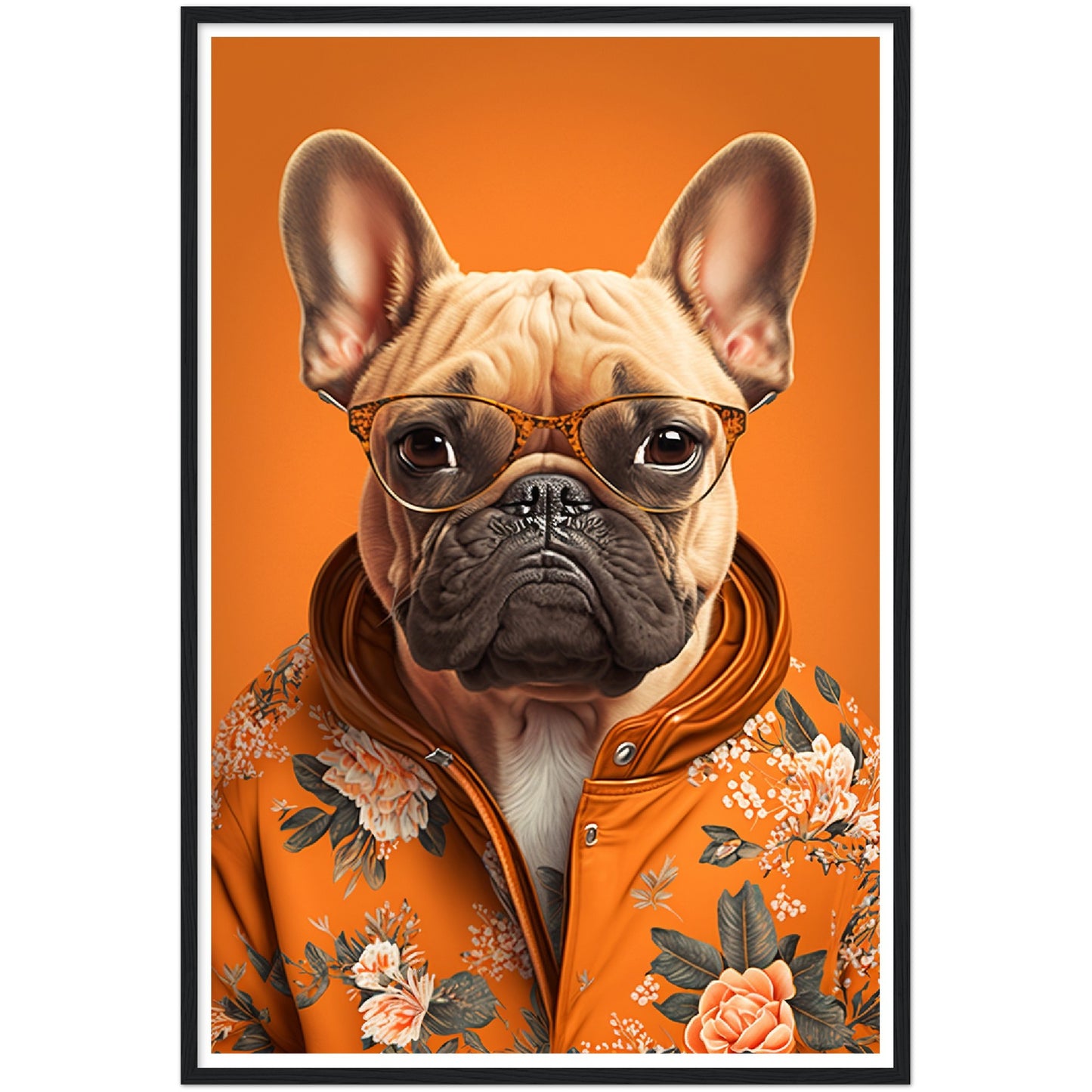 Frenchie Fashionista Trendy French Bulldog Wall Art Print