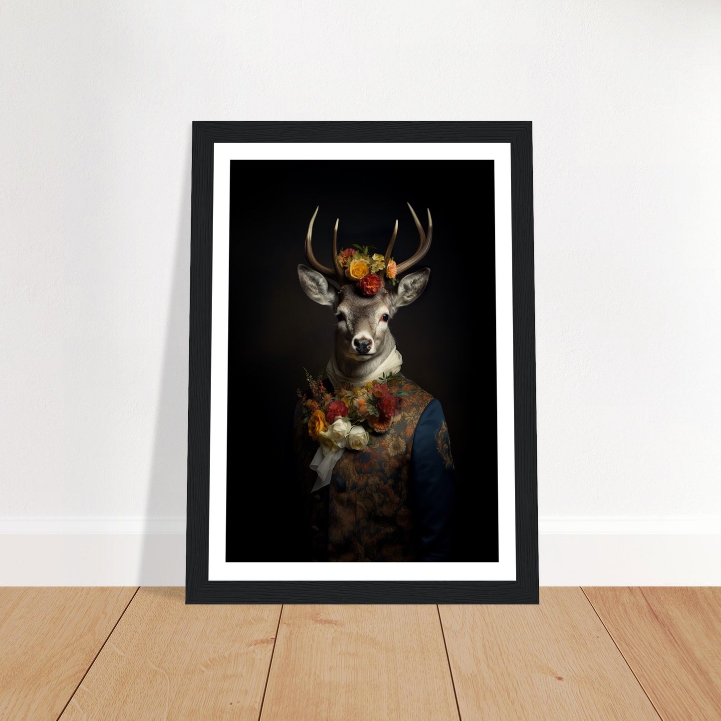 Regency Stag Art Print - Floral Stag