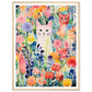 Whimsical Flower Garden Cats Wall Art Print